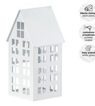 Lampion metalowy domek biały 33 cm dekoracja wnętrz i ogrodu HGDECO