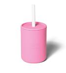 Kubek silikonowy ze słomką dla dzieci  6m+ pink Avanchy
