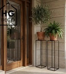 Metalowy kwietnik stojak na kwiatek loftowy kwietnik czarny TOWER 100 cm