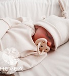 Smoczek okrągły 0-3m zestaw 2 sztuk  Blue & Milky Hevea 