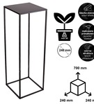 Metalowy kwietnik stojak na kwiatek loftowy kwietnik czarny TOWER 70 cm