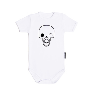 Body dla niemowląt białe z czachą Tricky Forms