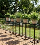 Metalowy kwietnik stojak na kwiatek loftowy kwietnik czarny TOWER 70 cm