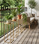 Metalowy kwietnik stojak na kwiatek nowoczesny kwietnik złoty TOWER 70 cm