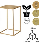 Metalowy kwietnik stojak na kwiatek nowoczesny kwietnik złoty TOWER 40 cm