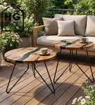 Noga meblowa metalowa noga do stolika kawowego FIN 50 cm czarna Zestaw 3 szt.