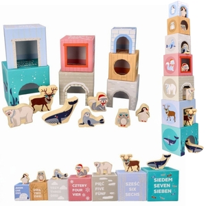Piramida z kubeczków zwierzęta arktyczne Adam Toys