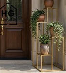 Kwietnik metalowy stojący na cztery doniczki  złoty PREMIUM92 cm