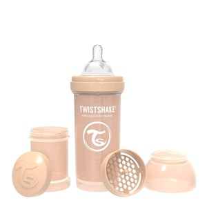 TWISTSHAKE Butelka antykolkowa 260ml beżowa