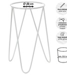 Zestaw: metalowy stojak na doniczkę MALMO 43 cm biały+ ceramiczna osłonka HGDECO