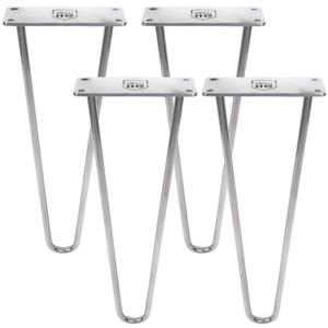 Nogi metalowe stołowe Hairpin 40  cm srebrne