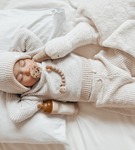 Smoczek okrągły 3-36m zestaw 2 sztuk Sand & Tan Beige Hevea Planet