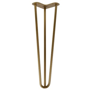 Noga do stolika metalowa Hairpin trójnoga TL 40cm stare złoto