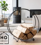 Kosz na drewno do kominka Stojak na drewno kominkowe Kosz metalowy czarny