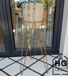 Stojak Metalowy kwietnik stojący złoty MALMO 73 cm