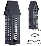 Lampion metalowy domek czarny XXL 80 cm dekoracja wnętrz i ogrodu HGDECO