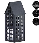 Lampion metalowy domek czarny 40 cm dekoracja wnętrz i ogrodu HGDECO