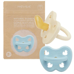Zestaw smoczków kauczukowych anatomicznych 0-3m Baby Blue & Milky White Hevea