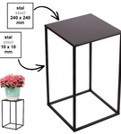 Metalowy kwietnik stojak na kwiatek loftowy kwietnik czarny TOWER 40 cm