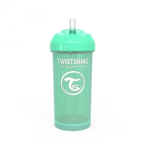 Kubek niekapek ze słomką 360ml zielony TWISTSHAKE
