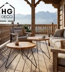 Noga meblowa metalowa noga do stolika kawowego FIN 40 cm czarna Zestaw 3 szt. 