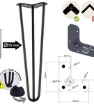Metalowa noga hairpin legs do stolika kawowego trzy pręty noga loftowa TL50 cm