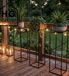 Metalowy kwietnik stojak na kwiatek loftowy kwietnik czarny TOWER 100 cm