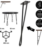 Metalowa noga twist hairpin do stolika kawowego dwa pręty noga loftowa DX40 cm