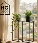 Kwietnik stojący metalowy czarny loftowy stojak na kwiaty pojedynczy 45cm