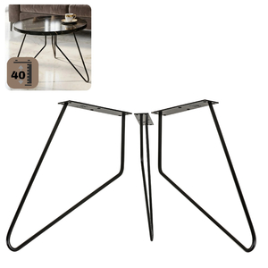 Noga meblowa metalowa noga do stolika kawowego FIN 40 cm czarna Zestaw 3 szt. 