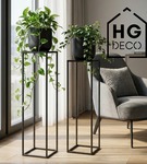 Kwietnik stojący metalowy czarny loftowy stojak na kwiaty pojedynczy 90cm