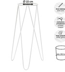 Zestaw: metalowy stojak na doniczkę MALMO 73 cm biały + ceramiczna osłonka HGDECO