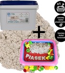 Piasek kinetyczny 3 kg + foremki literki + piaskownicą ADAM TOYS