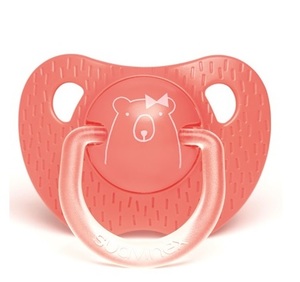 Smoczek anatomiczny 6-18 m czerwony miś Suavinex