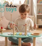 Stolik muzyczny cymbałki i bębenek drewniana zabawka muzyczna ADAM TOYS