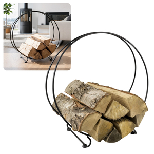 Kosz na drewno do kominka Stojak na drewno kominkowe Kosz metalowy czarny