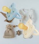 Smoczek okrągły 0-3m zestaw 2 sztuk  Blue & Milky Hevea 