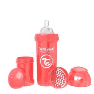 TWISTSHAKE Butelka antykolkowa 260ml perłowa czerwona