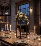 Metalowy kwietnik stojak na kwiatek loftowy kwietnik czarny TOWER 40 cm