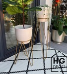 Stojak Metalowy kwietnik stojący złoty MALMO 43 cm