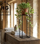 Kwietnik stojący metalowy czarny loftowy stojak na kwiaty pojedynczy 60cm