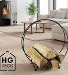 Kosz na drewno do kominka Stojak na drewno kominkowe Kosz metalowy czarny