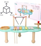 Stolik muzyczny cymbałki i bębenek drewniana zabawka muzyczna ADAM TOYS
