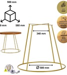 Nowoczesna złota noga do stolika kawowego solidny metalowy stelaż okrągły RING 50 cm