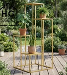 Kwietnik metalowy stojący na cztery doniczki  złoty PREMIUM92 cm
