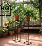 Metalowy kwietnik stojak na kwiatek loftowy kwietnik czarny TOWER 100 cm