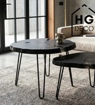 Metalowa noga hairpin do stolika kawowego dwa pręty / noga loftowa / czarna DP50 cm