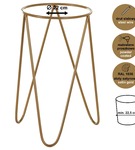 Zestaw: metalowy stojak na doniczkę MALMO 43 cm złoty + ceramiczna osłonka HGDECO