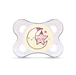 Smoczek świecący Night od 2-6 m-cy różowy księżyc Mam Baby