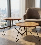 Noga meblowa metalowa noga do stolika kawowego FIN 50 cm czarna Zestaw 3 szt.